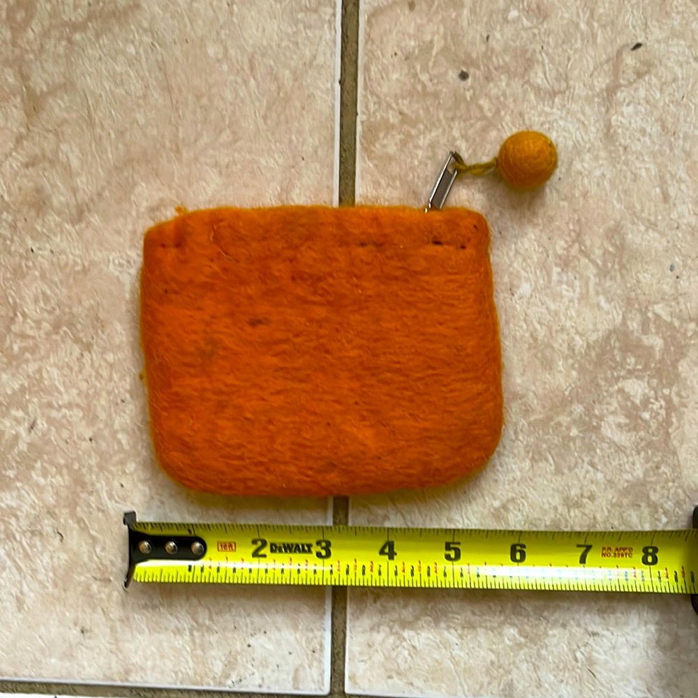 Orange Woolen Felt Purse